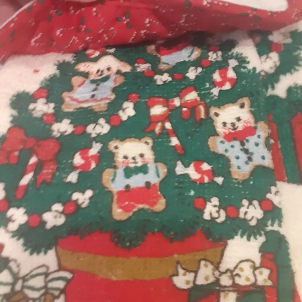 Vintage Christmas Kitchen 3pc Set 100% Cotton